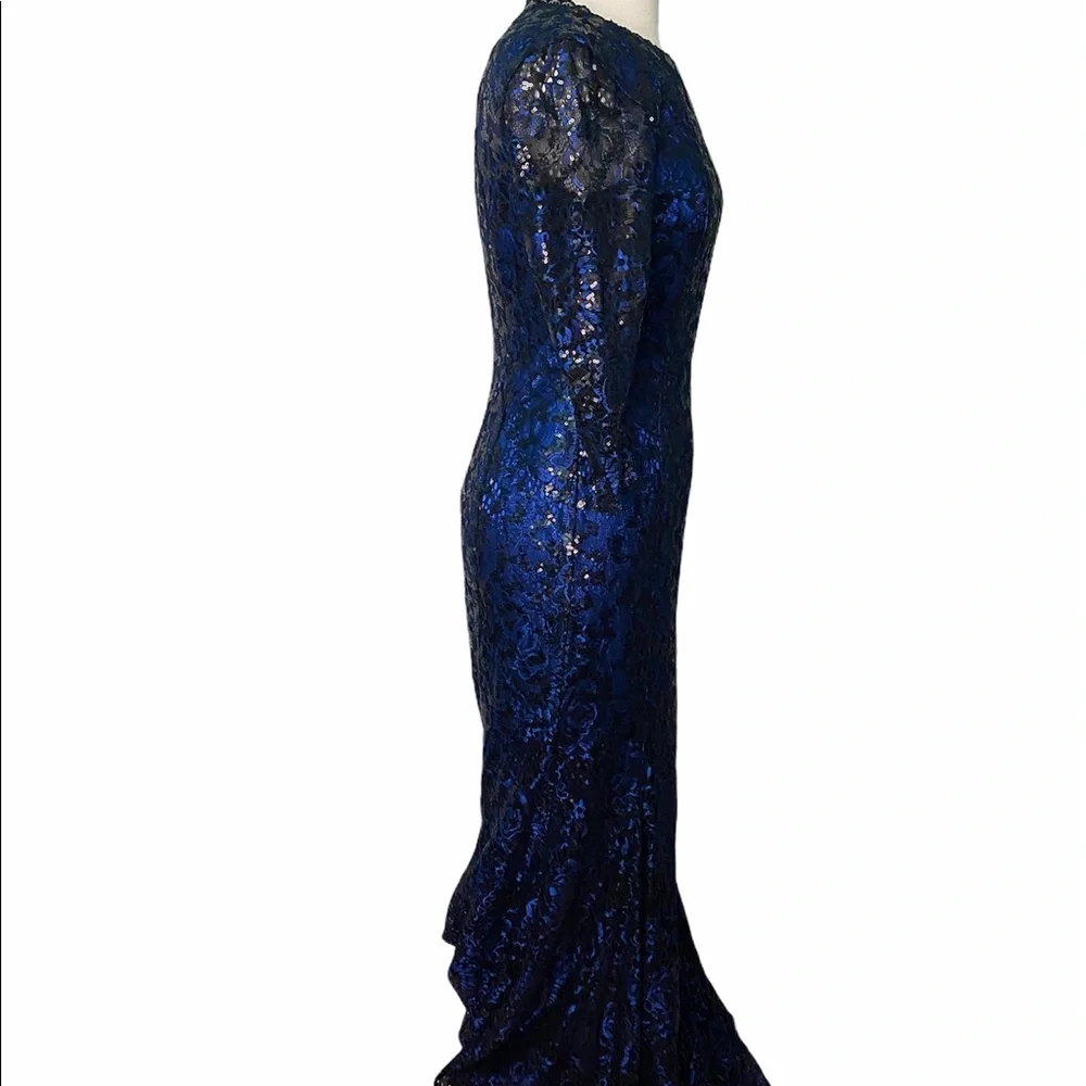 Tahari royal blue dress sz-2 - Picture 3 of 7